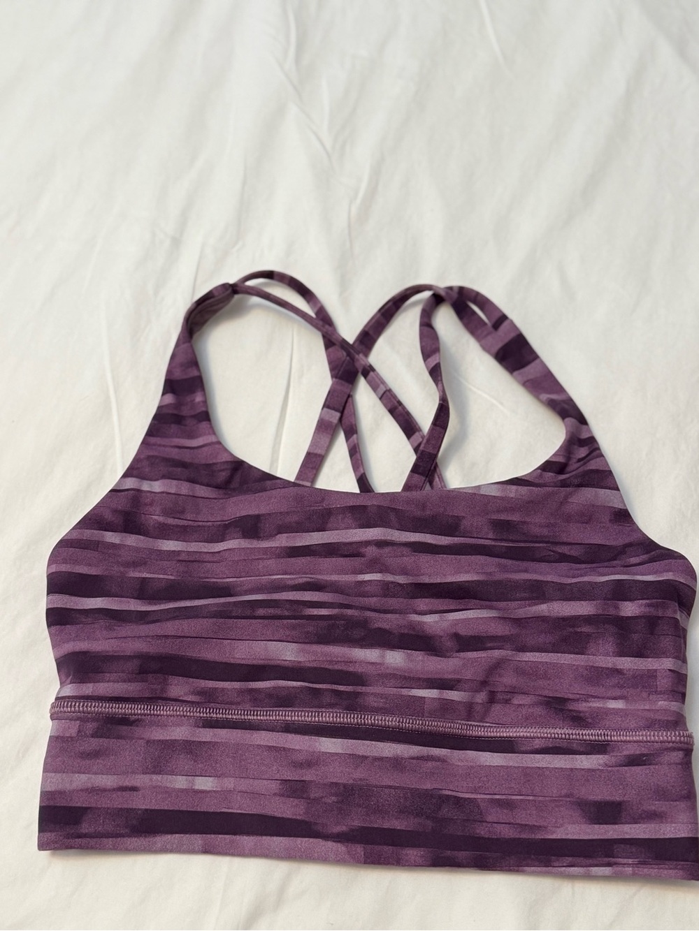 lululemon athletica Purple Striped Crisscross Sports Bra Tank
